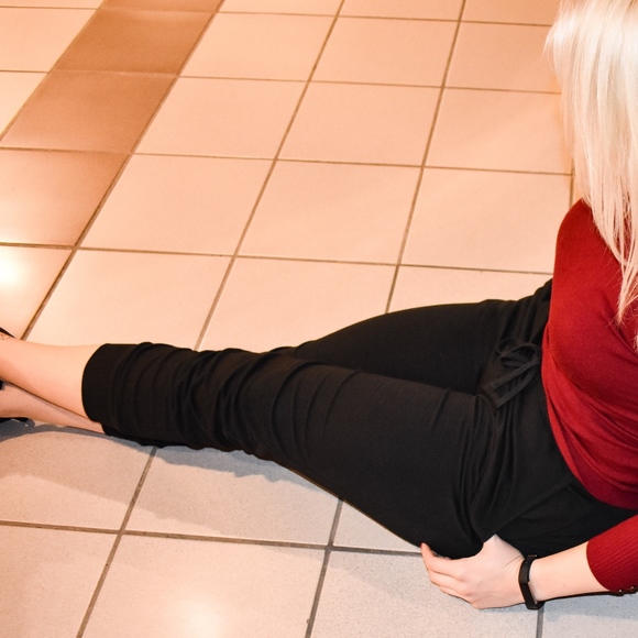 French Terry Drawstring Joggers in Black - Picture 4 of 7